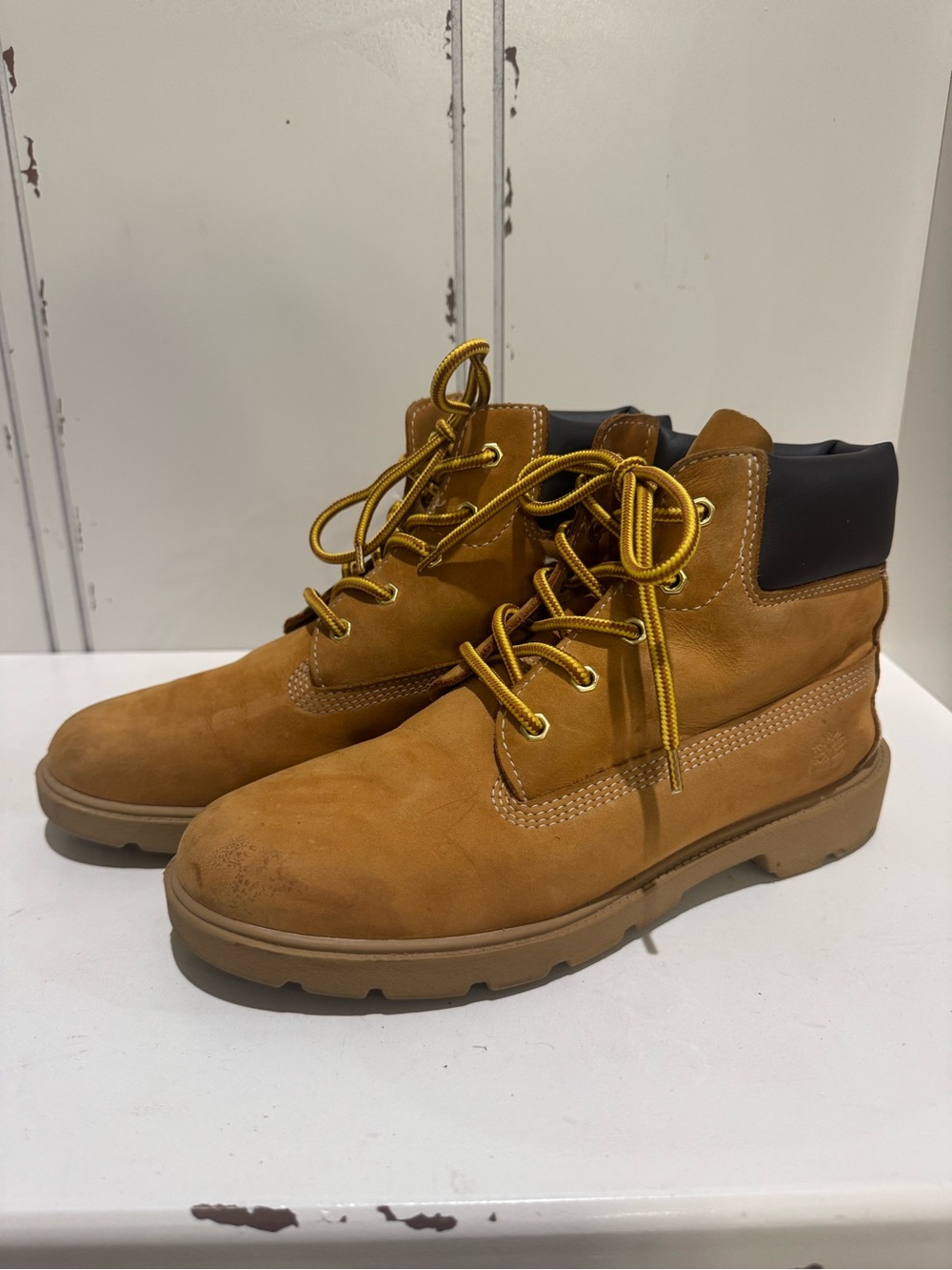Timberland Boys Brown Lace-Up Ankle Boots Round Toe US 6 UK 5.5 EU 39